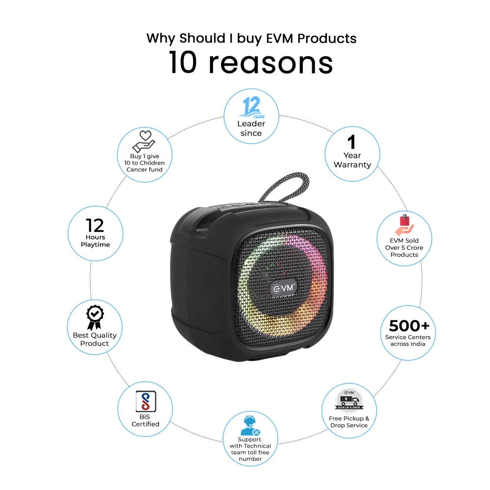 EVM Bluetooth Speaker RGB (5w) EVM-BTS-202 view 3